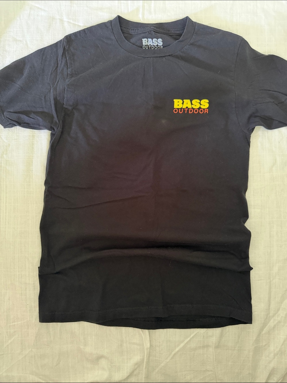 Bass Outdoor Black Short Sleeve Tee with Yellow Logo